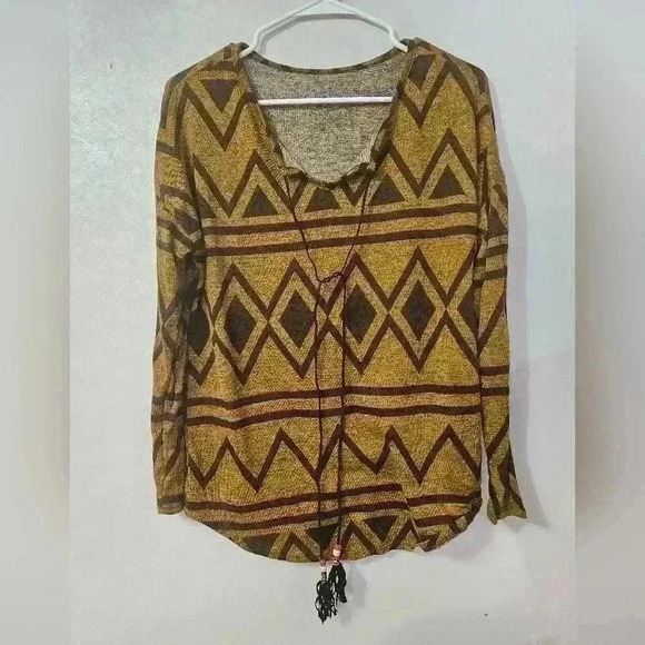 Brown blouse with front ties! - Picture 1 of 4